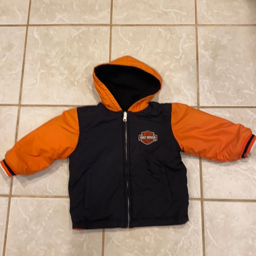 Harley Davidson jacket size 3T two sides in good